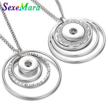 New Snap Button Necklace 18mm Fashion Big Round Pendant Necklace Snap Jewelry Fit 18mm Snap Button Jewelry for Women 2024 - buy cheap