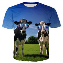 Camiseta con estampado 3D de vaca para hombre y mujer, ropa de calle de estilo informal, divertida, fresca, nueva moda, envío directo 2024 - compra barato