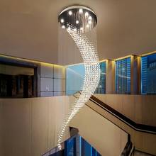 Lustre de cristal com escada, luminária moderna de luxo com design em espiral para sala de jantar, sala de estar, suspensão com fio, lâmpada de cristal 2024 - compre barato