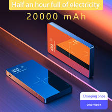 Powerbank portátil sem fio para iphone e samsung, 20000mah, carregamento rápido, bateria externa portátil, espelho de tela cheia 2024 - compre barato