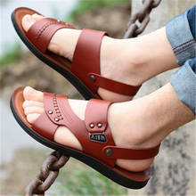 Sandalias romanas de cuero para hombre, zapatillas clásicas, suaves, cómodas, para caminar al aire libre, talla grande 35-46 2024 - compra barato