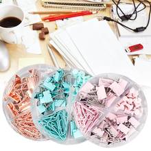 Clipes de documentos para pasta, conjunto de 72 pinos de papel com caixa acrílica rosa/azul/rosa dourada material escolar para escritório 2024 - compre barato