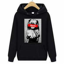 WAMNI Hoodies Sweatshirts Waifu Material hoodies Otaku Lewd Hentai Cute Girl Anime Ahegao T hoodies for Men StreetWear 2024 - buy cheap