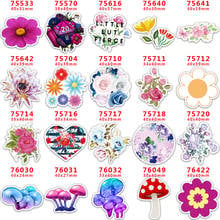 Suministros para manualidades DIY, accesorios de costura, molde de resinas planas con estampado de flores de dibujos animados, 10 piezas PR-75533 2024 - compra barato