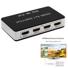 4K HDMI Switch with PIP function 4 in 1 out HDMI Switcher with Picture in Picture HDMI 1.4V 3D 1080P 2024 - buy cheap