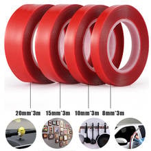300mm Red Double Sided Adhesive Tape High Strength Acrylic Gel Transparent No Traces Sticker for Car Sticker Auto Interior Fixed 2024 - buy cheap