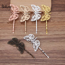 BoYuTe (50 Pieces/Lot) 38*20MM Filigree Butterfly Hairpin DIY Handmade Materials Hair Accessories 2024 - buy cheap