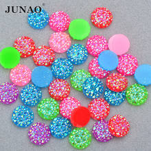 JUNAO 50pcs 12mm Colorful AB Crystal Rhinestones Flatback Crystal Applique Non Sewing Strass Scrapbook Buttons For DIY Crafts 2024 - buy cheap