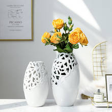 Nordic creative vase decoration living room flower arrangement tabletop table hollow ceramic ornaments  (no flowers)ZP8031132 2024 - buy cheap