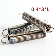 10pcs Dual Hook Small Tension Spring 304 Stainless steel Extension spring wire dia 0.4mm Outer dia 3mm Length 10-50mm 2024 - buy cheap