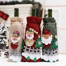 Для рождественской вечеринки Home Decor настольная лампа Санта-Клаус снеговика белье шампанское Рождество крышки бутылки красное вино крышки для бутылок сумки 2024 - купить недорого