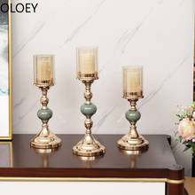 Candelabro romântico com suporte nórdico, castiçal de metal, prateleira dourada para sala de estar 2024 - compre barato