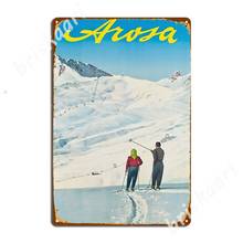 Póster de viaje de esquí Vintage, carteles de Metal para pared, pub, Bar, diseño de placas de estaño 2024 - compra barato