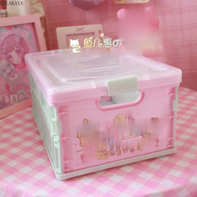 Caja de almacenamiento de Anime para el hogar, estuche grande de belleza, caja de cosméticos, figura de acción, ropa, cesta transparente 2024 - compra barato