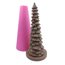2020 Newest Big 3D Christmas Tree Candle Mold Tall Christmas Tree Pine cone Candle Molds Wax Resin Decoration Silicone Mould 2024 - buy cheap