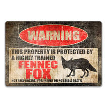 Funny Fennec Fox Sign Fennec Fox Accessories Warning Danger Metal Tin Sign Vintage Tin Metal Sign 2024 - buy cheap