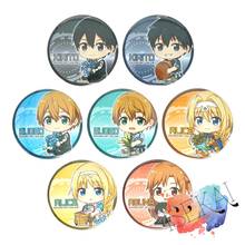 Sword Art Online Anime Badge SAO Kirito Kirigaya Kazuto Yuuki Asuna Alice Eugeo Metal Badge Brooch Pins Japanese Anime 2024 - buy cheap