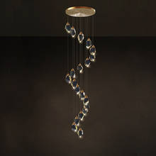 LED Postmodern Copper Crystal Stone Designer Chandelier Lighting Lustre Hanging  Lamps Suspension Luminaire Lampen For Staincase 2024 - buy cheap
