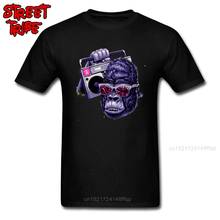 Boombox Lover T-shirt Men Black Tshirt Rock Music Graffiti T Shirts Gorilla Hipster Designer Clothing Fashion Street Tops Cotton 2024 - buy cheap