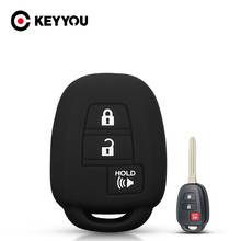 KEYYOU 3 Button Silicone Car Key Case For Toyota Camry Corolla RAV4 Vios Prius C Highlander 2012 2013 2016 2017 2018 Fob Cover 2024 - buy cheap