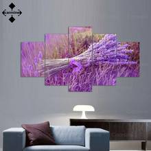 Hd Print 5 Pieces Landscape Paintings Purple Lavender Bouquet Modular Posters and Pictures Wall Artwork Modern Canvas Home Decor 2024 - buy cheap