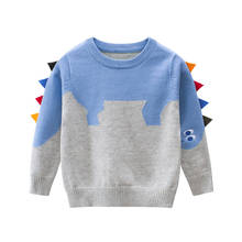 Зимний теплый свитер с длинными рукавами для маленьких мальчиков и девочек; пуловер с рисунком животного; Зимний вязаный свитер; детская одежда 2024 - купить недорого