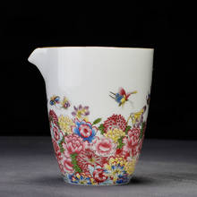 Taza de Feria de porcelana creativa hecha a mano, patrón de esmalte pintado a mano, Cha Hai, juego de té chino de Kung Fu, accesorios, taza de café y leche 2024 - compra barato