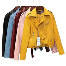 Novas jaquetas de couro fino senhora curto outerwear moda plus size casual jaqueta plutônio das mulheres roupas da motocicleta primavera outono casaco 2024 - compre barato
