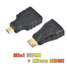 1080P  Mini 2pcs Converter Gold Plated HD Extension Adapter Connector HDMI-compatible To Micro  For Video TV For Xbox 2024 - buy cheap