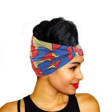 Diadema ancha de algodón con estampado africano para mujer, turbante elástico para la cabeza, pañuelo turbante, accesorios para el cabello 2024 - compra barato