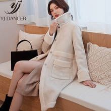 Женское длинное пальто из искусственного меха, повседневное свободное теплое пальто из искусственного меха в Корейском стиле ZZZ098, 2019 2024 - купить недорого