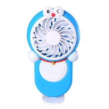 Cartoon beauty mirror pocket fan usb mini handheld fan led light fill light makeup mirror light  mini handheld fan 2024 - buy cheap
