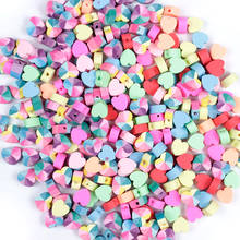 50/100Pcs/Lot Heart Shape Beads Polymer Clay Beads Polymer Clay Spacer Loose Beads for DIY Jewelry Necklace Bracelet Accessories 2024 - buy cheap