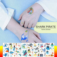 15pcs/lot Shark Pirate Temporary tattoos fake tattoo kids childs cartoon hand tattoo watch unicorn Mermaid dinosaur tatoo gifts 2024 - buy cheap