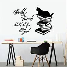 Cat Books Wall Stickers Nursery Children Book Room Home Decor Inspiring Quotes Vinyl Study Room Home Interior Wall Decals Z432 2024 - buy cheap
