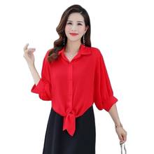 women blouses Lady summer elegant ruffle chiffon blouse loose shirt ladies casual top female plus size clothing Blusas 2024 - buy cheap
