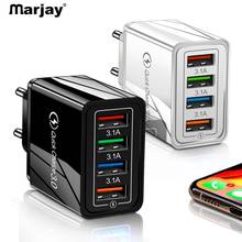 Зарядное устройство marjay, QC 3.0, 4 USB порта, цвета на выбор 2024 - купить недорого