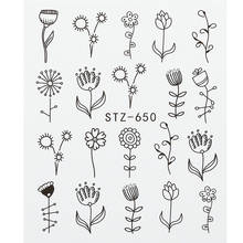 1 шт Черная абстрактная наклейка на ногти водная переводная наклейка художественная Татуировка украшение для ногтей 2024 - купить недорого