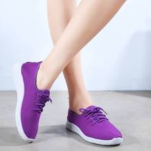 Flats women sneakers non-slip lace-up casual shoes woman flat with solid breathable mesh sneakers women shoes Zapatos De Mujer 2024 - buy cheap