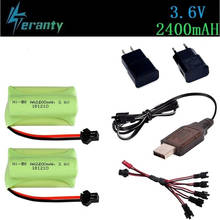 Juegos de cargador de batería de 3,6 v y 2400mAh para coches teledirigidos, Robots, tanques, pistolas, trenes, barcos, batería Aa NiMH de 700mah y 3,6 v, paquete de batería recargable 2024 - compra barato