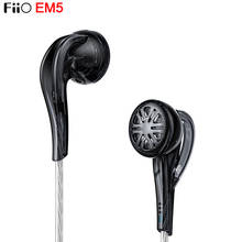 FiiO EM5 High Resolution Flat-head Earphones with Beryllium-coated Dynamic Bass Sound 2.5mm/3.5mm/4.4mm plug 2024 - купить недорого