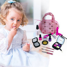 Kids Make Up Toy Set Pretend Play Princess Pink Makeup Beauty Safety Non-toxic Kit Toys for Girls Dressing Cosmetic Travel Bag 2024 - buy cheap