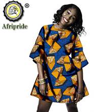 African clothes for women ankara print o neck mini length dress bazin riche wax batik floral outfits AFRIPRIDE S1925105 2024 - buy cheap