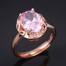Женское Винтажное кольцо с кристаллами, розовое золото 2024 - купить недорого