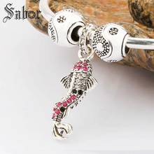 Diy Accessories Crystal Fish Charms Yin Yang Beads Fit For DIY Bracelet Double Ball Clasp Bangle Tibetan Silver Beads thomas 2024 - buy cheap