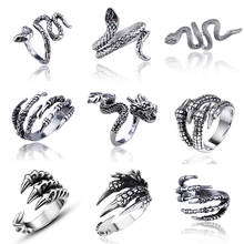 Vintage Animals Dragon Claw Snake Ring Men Women Punk Hip Hop Opening Adjustable Fashion Personality Gothic Rings Jewelry Gift 2024 - купить недорого