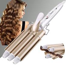 Щипцы для завивки волос с тройным цилиндром, инструменты для укладки, электрическая плойка для завивки волос, устройство для укладки, щипцы двойного напряжения 2024 - купить недорого