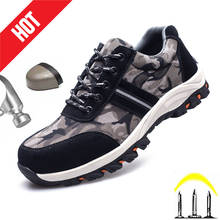 Новые мужские защитные рабочие ботинки, дышащие рабочие ботинки, защитная обувь со стальным носком, неразрушаемые камуфляжные ботинки, бесплатная доставка 2024 - купить недорого