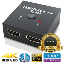 Hdmi 2.0 bi-direção inteligente switcher 2x1x2 ultra hd 4k bidirecional hdmi 2.0 switch hub hdcp 3d 1080p 4k 2024 - compre barato