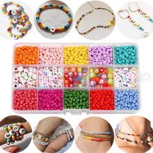 1 Set Colorful Popular Bracelet Letter Heart Beads and Elastic Thread Jewelry Making Supplies Kits For DIY Earring Making Kits 2024 - buy cheap